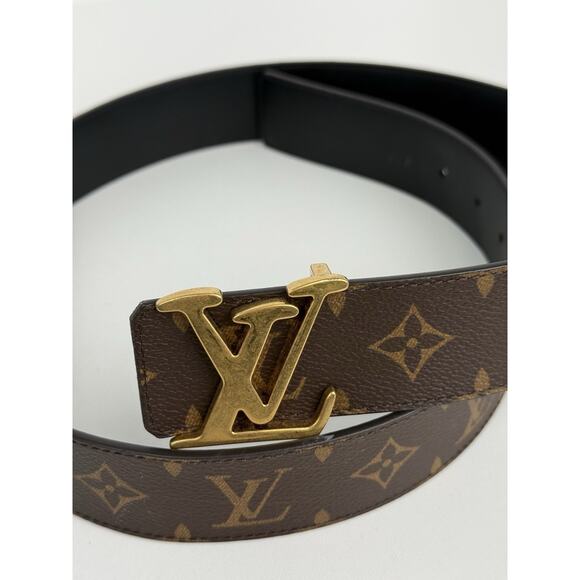 Louis Vuitton Calfskin Monogram LV Initiales Reversible Belt – Brown/Black 90/36 - Picture 5 of 7